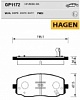 Колодки тормозные передние GP1172 Hagen